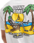 Vans down time back print t-shirt in white