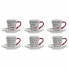 Piece Coffee Cup Set DKD Home Decor Metal Multicolour Stoneware 130 ml