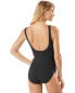 Фото #2 товара Tommy Bahama 281447 Clara Wrap Front One-Piece Swimsuit in Black , Size 8