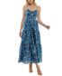 ფოტო #4 პროდუქტის Juniors' Tie-Bust Keyhole-Cutout Paisley-Print Maxi Dress