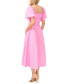 Фото #2 товара Платье CeCe женское V-Образное с короткими рукавами и пуговицами на платье до середины икры