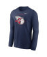 Фото #3 товара Men's Navy Cleveland Guardians Over Arch Performance Long Sleeve T-shirt