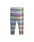 Фото #2 товара Toddler and Little Girls Madras-Print Stretch Jersey Legging Pants