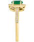 ფოტო #2 პროდუქტის EFFY® Emerald (3/4 ct. t.w.) & Diamond (1/6 ct. t.w.) Halo Ring in 14k Gold