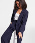 Фото #7 товара Women's Pinstriped Blazer, Created for Macy's