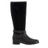 Trotters Larkin Wide Calf T1969-019 Womens Black Leather Knee High Boots