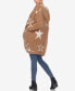 Фото #2 товара Women's Hooded Open Front Sherpa Coat