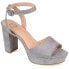 Journee Collection Womens Nairri Open Toe High Block Heel Pumps Grey 8