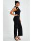 Women's Scuba Crepe Tie Neck Palazzo Jumpsuit