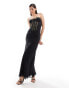 Фото #1 товара ASOS DESIGN corset maxi dress with floral embroidery in black