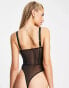 Фото #4 товара ASOS DESIGN Fuller Bust Mya premium metallic embroidered underwired body in black