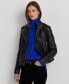 Фото #1 товара Women's Tumbled Leather Moto Jacket