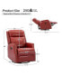 Marilia Genuine Leather Swivel Recliner with Nailhead Trims