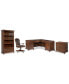Фото #1 товара Clinton Hill Cherry Home Office, 4-Pc. Set (L-Shaped Desk, Lateral File Cabinet, Open Bookcase & Leather Desk Chair), Created for Macy's