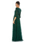ფოტო #4 პროდუქტის Women's Embellished V Neck 3/4 Sleeve A Line Gown