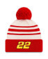 Фото #1 товара Men's Scarlet, Yellow Joey Logano Shell Pennzoil Cuffed Pom Knit Beanie