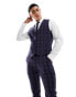 Фото #2 товара ASOS DESIGN super skinny suit waistcoat in navy tonal check