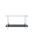 Angwin Console Table, Mirrored, Faux Marble & Chrome