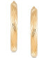 ფოტო #3 პროდუქტის Textured Medium Hoop Earrings in 14k Gold-Plated Sterling Silver, 1.57"