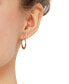 ფოტო #2 პროდუქტის Textured Oval Hoop Earrings in 14k Gold