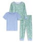 ფოტო #1 პროდუქტის Toddler Boys Snug Fit Pajama with Pant, Long Sleeve T-shirt and Short Sleeve T-shirt, 3 Piece Set