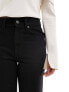 ASOS DESIGN Petite cropped easy straight jeans in clean black