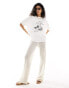 4th & Reckless bella beach t shirt co-ord in off white weiß, XS - EU 32 - фото #4