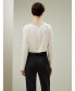 ფოტო #3 პროდუქტის Women's Cropped Pullover Silk Top for Women