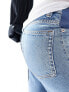 ASOS DESIGN Maternity wide leg dad jeans in mid blue