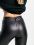 Noisy May faux leather leggings in black