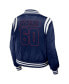 Фото #2 товара Women's Navy New England Patriots Bomber Full-Zip Jacket