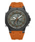 ფოტო #1 პროდუქტის Men's Ana-digi Orange Silicon Strap Watch, 48mm