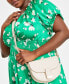 Фото #4 товара Trendy Plus Size Floral-Print Smocked Midi Dress, Created for Macy's