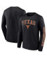 Фото #1 товара Men's Black Texas Longhorns Distressed Arch Over Logo Long Sleeve T-shirt