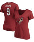 ფოტო #1 პროდუქტის Women's Clayton Keller Garnet Arizona Coyotes Authentic Stack Name And Number V-Neck T-shirt