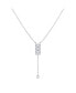 ფოტო #1 პროდუქტის Traffic Light Design Bolo Adjustable Silver Diamond Lariat Necklace