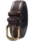 Фото #1 товара Men's Feather-Edge Double Loop Dress Belt, Created for Macy's