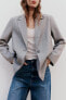 Straight fit herringbone blazer