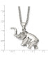 Фото #2 товара Chisel polished 3D Elephant Pendant on a Curb Chain Necklace