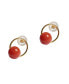 Red bean — Red agate earrings