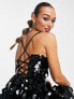 Фото #5 товара ASOS DESIGN embellished mini corset prom with oversized disc sequin in black