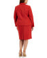 Фото #2 товара Plus Size Crepe Wing-Collar Jacket & Slim Skirt Suit