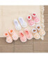 Baby Girls Breathable Washable Non-Slip Sock Shoes Flat - Pompom Flower White