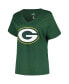 ფოტო #2 პროდუქტის Women's Jordan Love Green Green Bay Packers Plus Size Player Name and Number V-Neck T-shirt