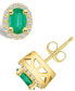 ფოტო #1 პროდუქტის Emerald (1 Ct. t.w.) and Diamond (1/4 Ct. t.w.) Halo Stud Earrings