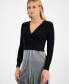 ფოტო #3 პროდუქტის Petite Jersey & Sweater-Knit Long-Sleeve Midi Dress