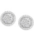 Lab-Created Diamond Halo Cluster Stud Earrings (3/4 ct. t.w.) in Sterling Silver