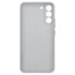 Чехол для смартфона Samsung Galaxy S22+ кожаный, светло-серый.