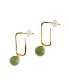 Pin — Green jade bead gold earrings