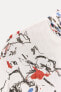 Фото #14 товара Блуза из ткани с принтом с завязками — zw collection ZARA
